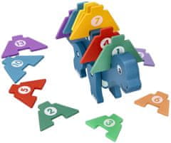 Adam toys Edukační hračka puzzle s čísly, Dinosaurus - modrý