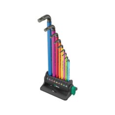 Wera Wera 133165 Zástrčné klíče inbus 950/9 Hex-Plus Multicolour 3, BlackLaser (Sada 9 dílů)