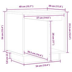 Vidaxl Noční stolky 2 ks šedé 40 x 30 x 40 cm masivní borové dřevo