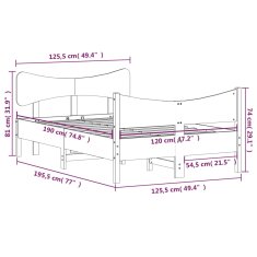 Vidaxl Postel bez matrace bílá 120 x 190 cm masivní borovice