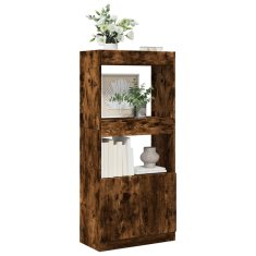 Petromila Skříň highboard kouřový dub 63 x 33 x 140 cm kompozitní dřevo