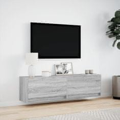 Vidaxl Nástěnná TV skříňka s LED osvětlením šedá sonoma 140x31x38 cm