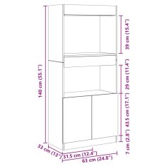 Petromila Skříň highboard šedá sonoma 63 x 33 x 140 cm kompozitní dřevo