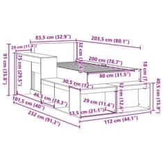 Vidaxl Postel bez matrace bílá 80 x 200 cm masivní borovice