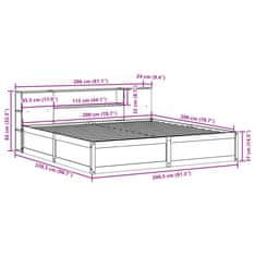 Vidaxl Postel bez matrace bílá 200 x 200 cm masivní borovice