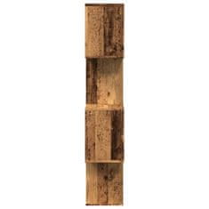 Vidaxl Knihovna/dělící stěna 4patrová old wood 70x24x129 cm kompozit