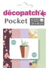 Popron.cz Decopatch Decopatch DP025C Pack Deco Pocket s 5 listy 30x40 cm v 5 různých provedeních, praktický a snadno použitelný, ideální pro vaše papírenské a řemeslné projekty, 1 balení