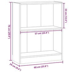 Vidaxl Knihovna dub artisan 60 x 24 x 76 cm kompozitní dřevo