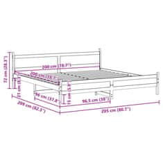 Vidaxl Postel bez matrace bílá 200 x 200 cm masivní borovice