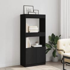 Petromila Skříň highboard černá 63 x 33 x 140 cm kompozitní dřevo