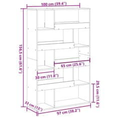 Vidaxl Dělicí stěna old wood 100 x 33 x 156,5 cm kompozitní dřevo