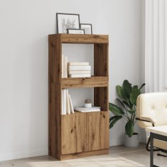 Petromila Skříň highboard dub artisan 63 x 33 x 140 cm kompozitní dřevo