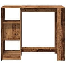 Vidaxl Barový stůl s policí old wood 124x46x103,5 cm kompozitní dřevo