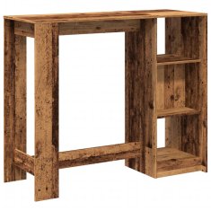 Vidaxl Barový stůl s policí old wood 124x46x103,5 cm kompozitní dřevo