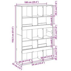 Vidaxl Knihovna old wood 100 x 33 x 156,5 cm kompozitní dřevo