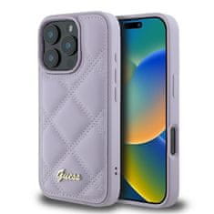 Guess Originální zadní kryt Quilted Metal Logo GUHCP16XPSQSQSU pro iPhone 16 Pro Max light purple