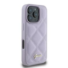 Guess Originální zadní kryt Quilted Metal Logo GUHCP16XPSQSQSU pro iPhone 16 Pro Max light purple