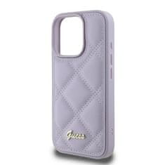 Guess Originální kryt GUESS Quilted Metal Logo GUHCP16LPSQSQSU for Apple iPhone 16 Pro light , barva fialová