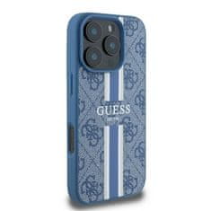 Guess Originální kryt GUESS hardcase 4G Printed Stripes MagSafe GUHMP16LP4RPSB for Apple iPhone 16 Pro , barva modrá