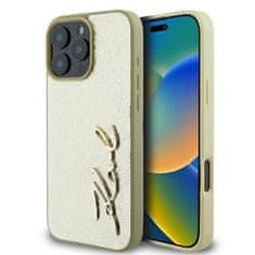 Karl Lagerfeld Originální kryt KARL LAGERFELD hardcase Metal Signature KLHCP16LPFMFBKMD for Apple iPhone 16 Pro , barva zlatá