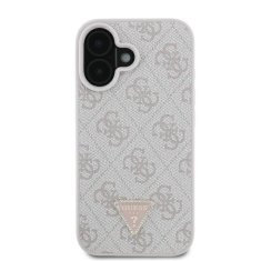 Guess Originální zadní kryt Leather 4G Triangle Strass GUHCP16MP4TDPP pro iPhone 16 Plus pink