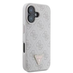 Guess Originální zadní kryt Leather 4G Triangle Strass GUHCP16MP4TDPP pro iPhone 16 Plus pink