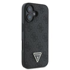 Guess Originální zadní kryt Leather 4G Triangle Strass GUHCP16MP4TDPK pro iPhone 16 Plus black