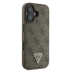 Guess Originální zadní kryt Leather 4G Triangle Strass GUHCP16MP4TDPW pro iPhone 16 Plus brown