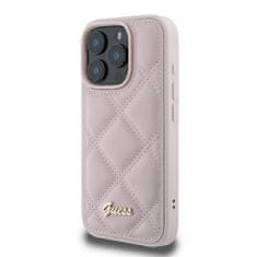 Guess Originální kryt GUESS Quilted Metal Logo GUHCP16LPSQSQSP for Apple iPhone 16 Pro , barva růžová