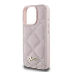 Guess Originální kryt GUESS Quilted Metal Logo GUHCP16LPSQSQSP for Apple iPhone 16 Pro , barva růžová