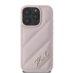 Karl Lagerfeld Originální zadní kryt hardcase Quilted Signature KLHCP16LPQDSMGP pro iPhone 16 Pro Pink