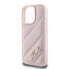 Karl Lagerfeld Originální kryt KARL LAGERFELD hardcase Quilted Signature KLHCP16LPQDSMGP for Apple iPhone 16 Pro , barva růžová