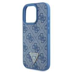 Guess Originální kryt GUESS Leather Metal Logo Strass Crossbody GUHCP16XP4TDSCPB for Apple iPhone 16 Pro Max , barva modrá