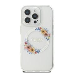 Guess Originální kryt GUESS IML Flowers Wreath Magsafe GUHMP16XHFWFCT for Apple iPhone 16 Pro Max , barva čirá