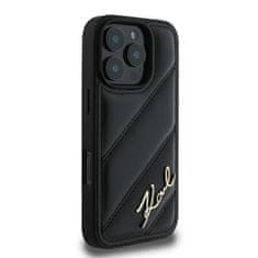 Karl Lagerfeld Originální kryt KARL LAGERFELD hardcase Quilted Signature KLHCP16LPQDSMGK for Apple iPhone 16 Pro , barva černá