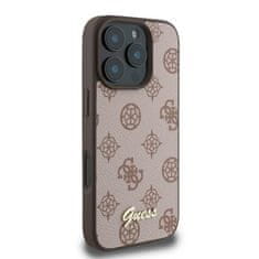 Guess Originální kryt GUESS hardcase Peony Script MagSafe GUHMP16XPGPYSW for Apple iPhone 16 Pro Max , barva hnědá