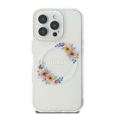 Guess Originální kryt GUESS IML Flowers Wreath Magsafe GUHMP16SHFWFCT for Apple iPhone 16 , barva čirá