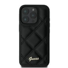 Guess Originální kryt GUESS Quilted Metal Logo GUHCP16LPSQSQSK for Apple iPhone 16 Pro , barva černá