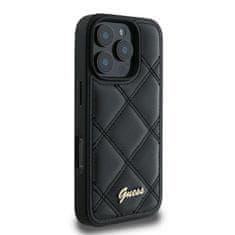 Guess Originální kryt GUESS Quilted Metal Logo GUHCP16LPSQSQSK for Apple iPhone 16 Pro , barva černá