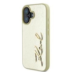 Karl Lagerfeld Originální kryt KARL LAGERFELD hardcase Metal Signature KLHCP16SPFMFBKMD for Apple iPhone 16 , barva zlatá