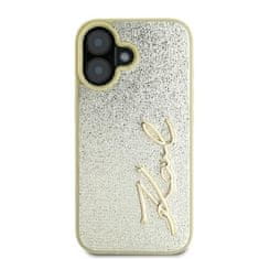 Karl Lagerfeld Originální zadní kryt hardcase Metal Signature KLHCP16SPFMFBKMD pro iPhone 16 zlatý