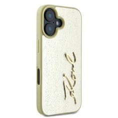 Karl Lagerfeld Originální zadní kryt hardcase Metal Signature KLHCP16SPFMFBKMD pro iPhone 16 zlatý