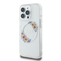 Guess Originální kryt GUESS IML Flowers Wreath Magsafe GUHMP16LHFWFCT for Apple iPhone 16 Pro , barva čirá