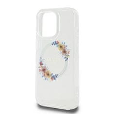 Guess Originální kryt GUESS IML Flowers Wreath Magsafe GUHMP16LHFWFCT for Apple iPhone 16 Pro , barva čirá