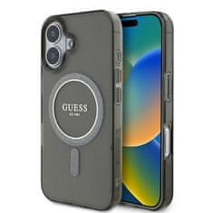 Guess Originální kryt GUESS IML Glitter Circle Magsafe GUHMP16SHFGEREK for Apple iPhone 16 , barva černá