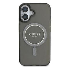 Guess Originální kryt GUESS IML Glitter Circle Magsafe GUHMP16SHFGEREK for Apple iPhone 16 , barva černá