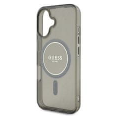 Guess Originální kryt GUESS IML Glitter Circle Magsafe GUHMP16SHFGEREK for Apple iPhone 16 , barva černá