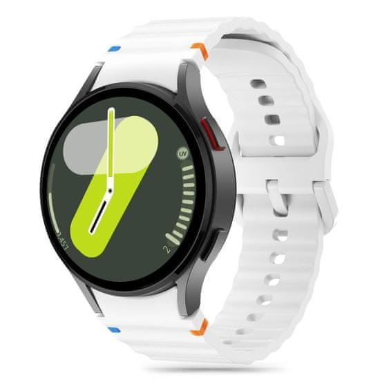 Tech-protect Silicone Sport řemínek na Samsung Galaxy Watch 4 / 5 / 5 Pro / 6 / 7 / FE, white