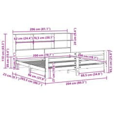 Vidaxl Postel bez matrace bílá 200 x 200 cm masivní borovice