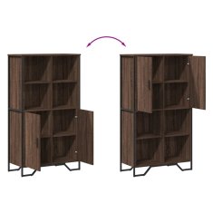 Vidaxl Highboard hnědý dub 79,5 x 35,5 x 137,5 cm kompozitní dřevo